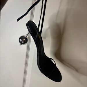 Fashion Nova Black Stiletto Heels Strappy Sandals